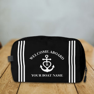 Begrüßung an Bord Herzklopfen Name Monogramm Waschbeutel