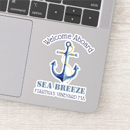 Begrüßung an Bord ⛵ Name Nautical Anchor Sticker