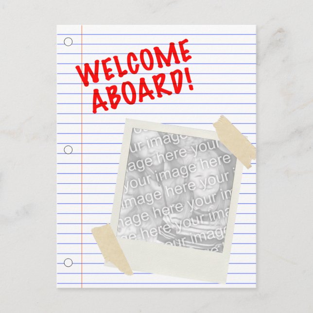 Begrüßung an Bord Postkarte (Vorderseite)