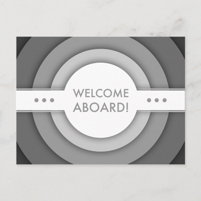 Begrüßung an Bord (Retro) Postkarte (Vorderseite)