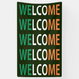 Begrüßung auf irischer Flagge (v) Banner