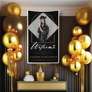 Begrüßung der Arch Tassels Frame Foto Graduation P Banner