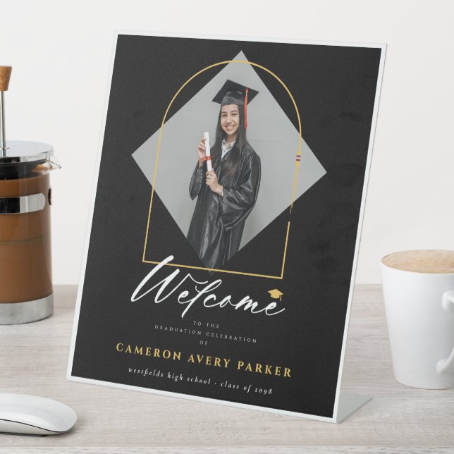 Begrüßung der Arch Tassels Frame Foto Graduation P Sockelschild (In Situ)