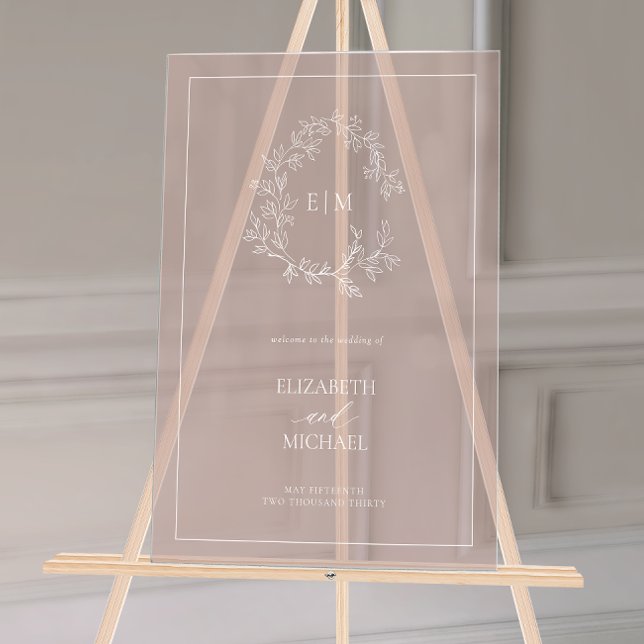 Begrüßung der Begrüßung der Begrüßung der Rose-Lea Acrylschild (Wedding Welcome Sign!)