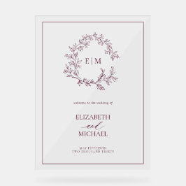 Begrüßung der Begrüßung des Wappen Burgund Leafy Acrylschild