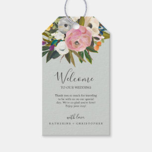 Begrüßung der bemalten Blumenzange Geschenkanhänger