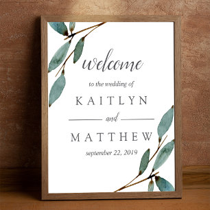 Begrüßung der Botanischen Bliss-Hochzeitskollektio Poster