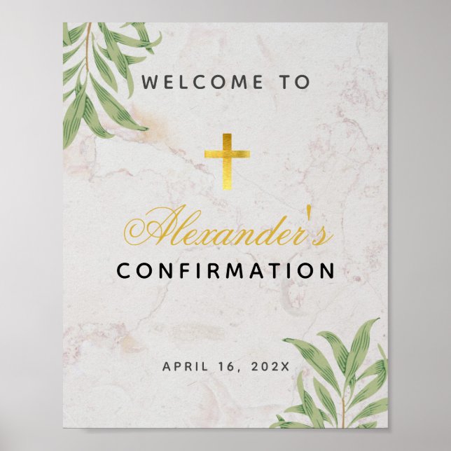 Begrüßung der Foliage Marmorkreuz Poster (Vorne)