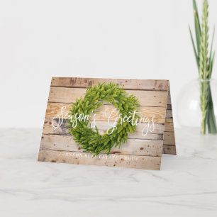 Begrüßung der Foliage Wreath Barn Wood Season Karte