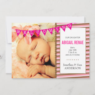 Begrüßung der Geburtserklärung des Baby Girl Foto Ankündigung