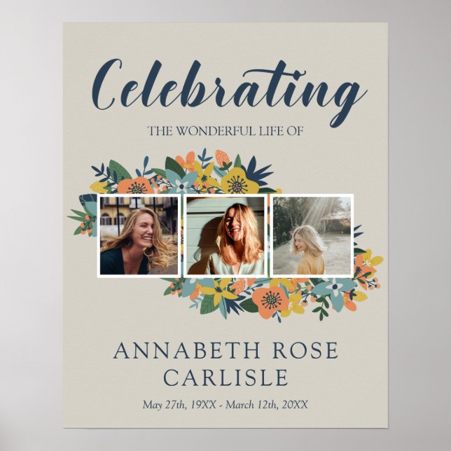 Begrüßung der gelben Blumenfotografie Poster (Vorne)