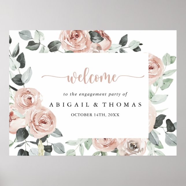 Begrüßung der geometrischen Dusty Rose Poster (Vorne)
