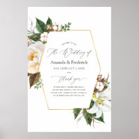 Begrüßung der geometrischen Hochzeit der Gold Flor