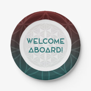 Begrüßung der heiligen Geometrie des Teams Pappteller