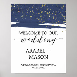 Begrüßung der Hochzeit der Wasserfarbenflotte und  Poster
