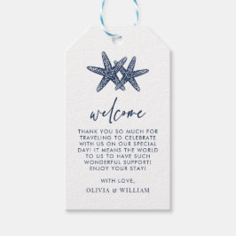 Begrüßung der Hochzeit von Starfish Blue Beach Geschenkanhänger