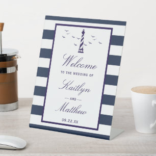 Begrüßung der Hochzeitskollektion des Leuchtturms Sockelschild