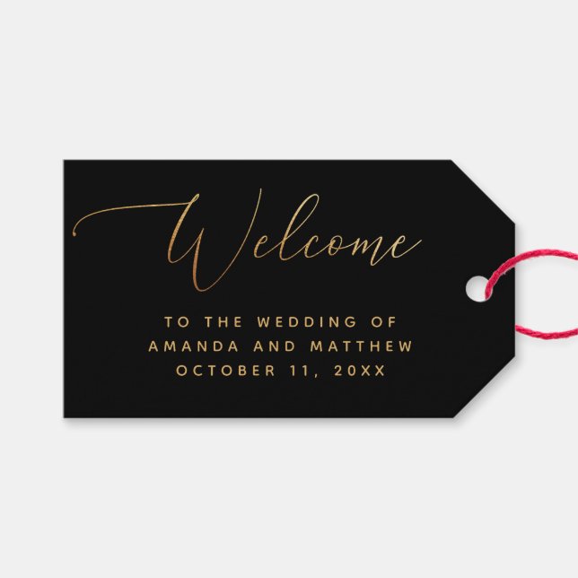 Begrüßung der klassischen formalen Gold- und Black Geschenkanhänger (Vorderseite (Horizontal))