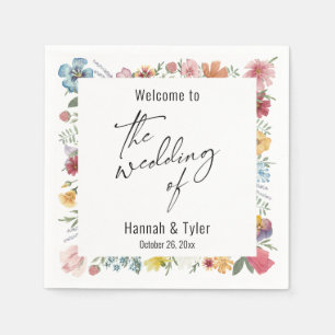 Begrüßung der mehrfarbigen Wildblume Serviette