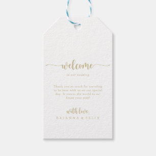 Begrüßung der Minimalistischen Goldkalligraphie Geschenkanhänger