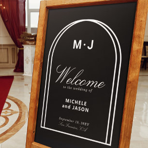 Begrüßung der Minimalistischen Schwarz-weißen Chic Poster