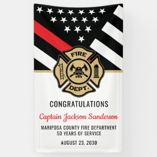 Begrüßung der Red Line-Flagge des Feuerwehren-Part Banner