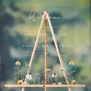 Begrüßung der Sommerhochzeit in der Wildblume Acrylschild