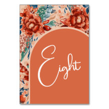 Begrüßung der Tischnummern | Boho Terracotta Flora