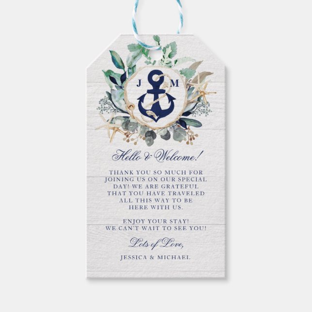 Begrüßung der Wasserfarbenkranke Geschenkanhänger (Vorderseite)