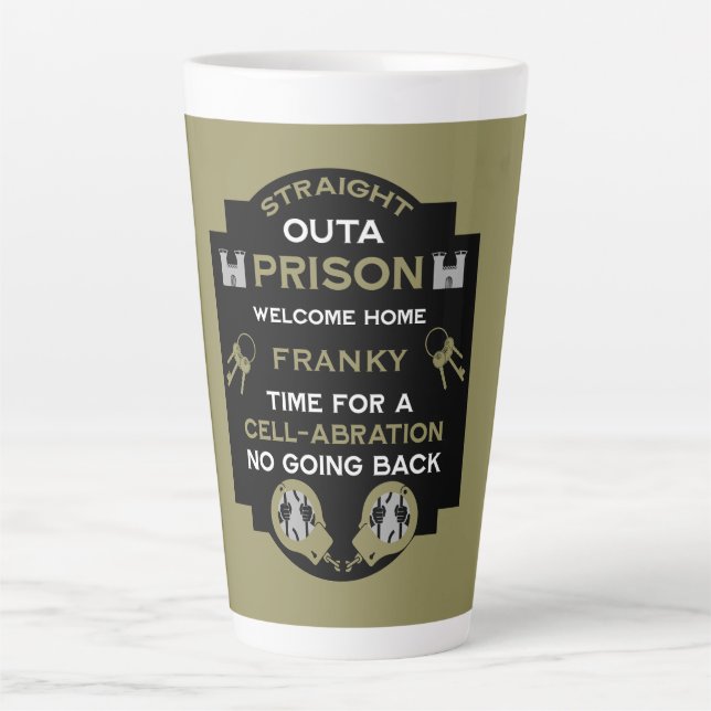 Begrüßung der Zuhause aus dem Gefängnis Milchtasse (Vorderseite)