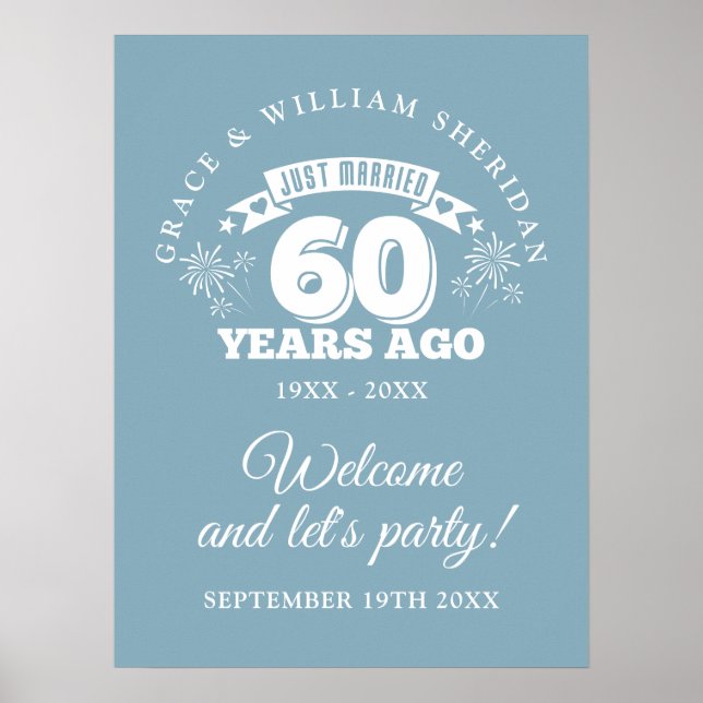 Begrüßung des 60. Hochzeitstag Poster (Vorne)
