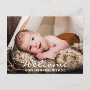 Begrüßung des neuen Baby Foto Ankündigung Postcard