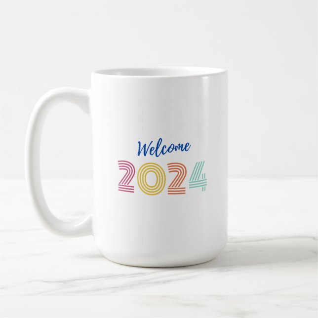 Begrüßung des neuen Jahres 2024 Kaffeetasse (Links)