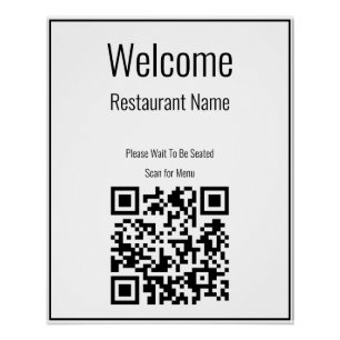 Begrüßung des schwarzen und weißen QR-Codes für da Poster