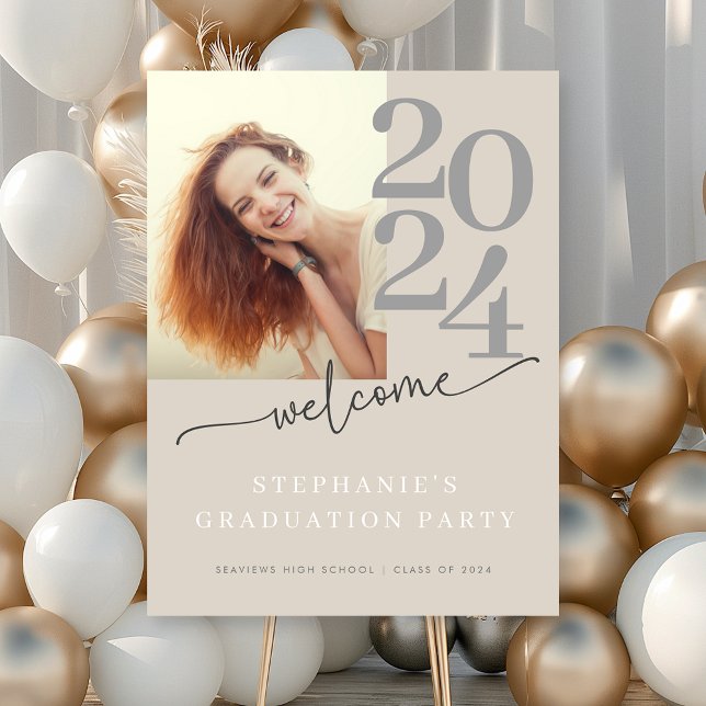 Begrüßung einer eleganten Foto Script Graduation P Poster (Von Creator hochgeladen)