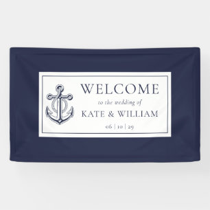 Begrüßung einer Hochzeit in Navy Blue Anchor Banner