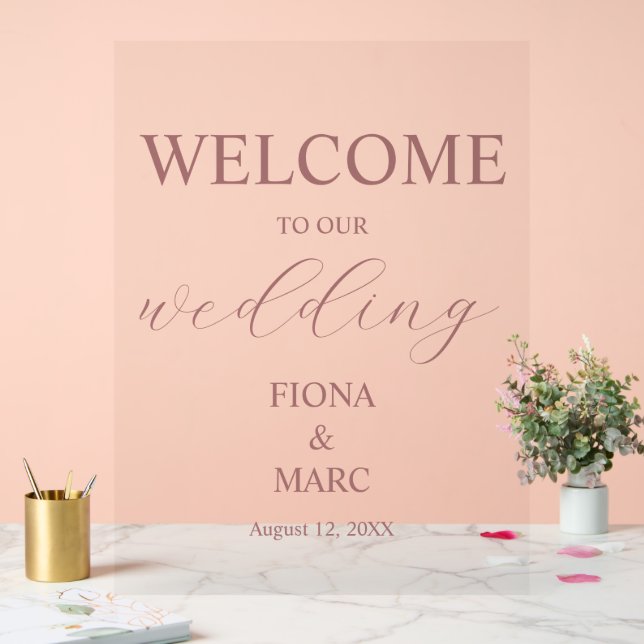 Begrüßung elegant acrylschild (Hochzeit)