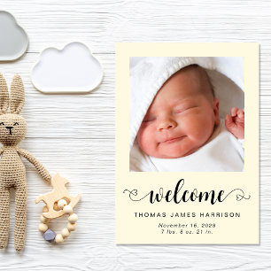 Begrüßung Fotos Baby Yellow Birth Ankündigung