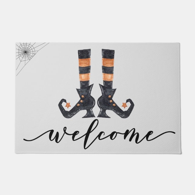 Begrüßung Hexe Feet Halloween Holiday Doormat Fußmatte (Vorderseite)