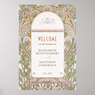 Begrüßung Hochzeit Vintager Jugendstil von Mucha Poster