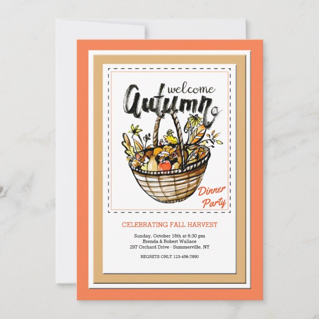 Begrüßung im Herbst Einladung (Vorderseite)