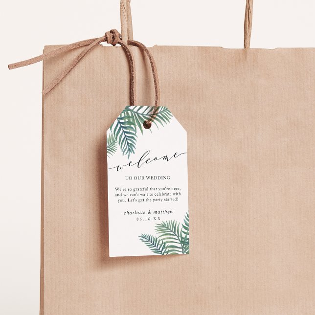 Begrüßung in tropischen Foliage Geschenkanhänger (Von Creator hochgeladen)