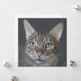Begrüßung Katze Bengalkatze Fine Art leer Feiertagskarte