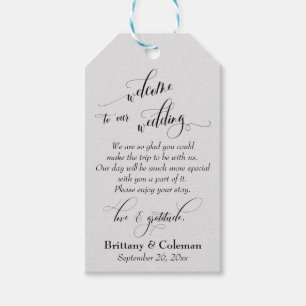 Begrüßung Liebe & Dankbarkeit Light Gray Wedding Geschenkanhänger