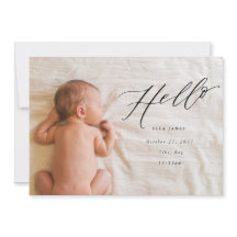 Begrüßung mit Liebe Geburtsankündigung // Schwarz