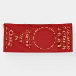 Begrüßung mit Red and Gold Couple Foto Banner