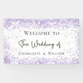 Begrüßung mit weißem Lavendel Banner