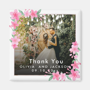 Begrüßung Party Rosa Blütengoldene Rahmen Hochzeit Magnet