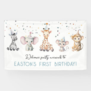Begrüßung Party Tiere Safari Geburtstag Banner