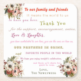 Begrüßung Rechteckiger Pappuntersetzer